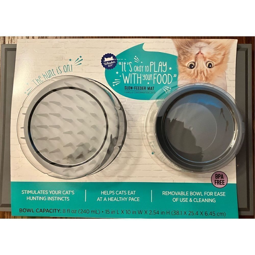 Pet Slow Feeder Mat With Bowl Set